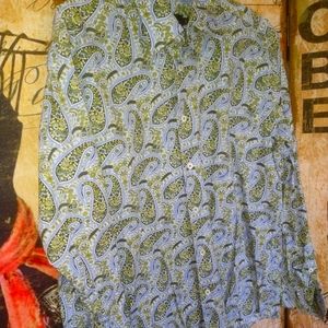 Bugatachi Men's Paisley button down shirt large